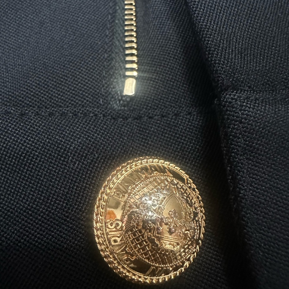 Balmain Black Pants with Gold Accents